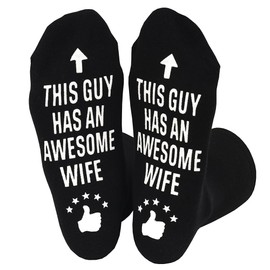 LOLNJUN Awesome Wife Gift Socks Birthday Father's Day Christmas Valentine Gifts for Him Men Dad Grandpa