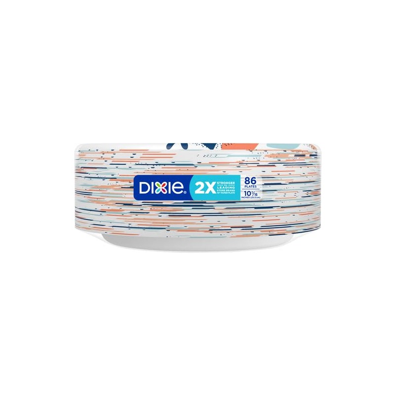 Dixie Paper Plates, Large 10 Inch | 2X Stronger |