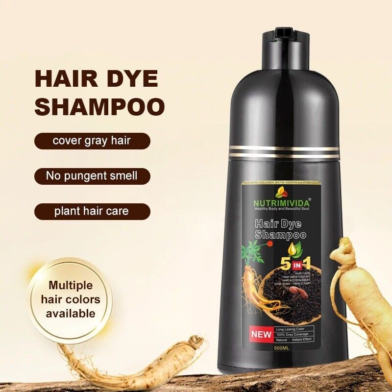 Nutrimivida Natural Black Hair Dye Shampoo Instant 5 in 1