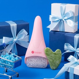 BAIMEI IcyMe - Rodillo de hielo para cara y juego de herramientas faciales Gua Sha, rodillo facial de hielo que reduce la hinchazón, alivia las migrañas, herramientas para el cuidado de la piel