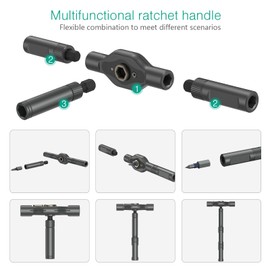 ORIA Ratsche Schraubendreher Set, 42 in 1 Magnetisches Feinmechaniker Werkzeug Set mit 40 Stk S2 Bits, Mini Reparatur Kit mit Drehbarem Ratschengriff für Laptop, PC, Elektrokleingeräte