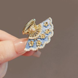 EZ PEACH Hair Clip, Small, Hair Clip, Mini, 2 Pieces, Pearl, Bangs, Hair Ornament, Cute, Adult, Glitter, Hair Clip, Women's, Cute, Flower, Bangs Pin, Fan Shape, Hair Clip, Japanese Clothing, Yukata,