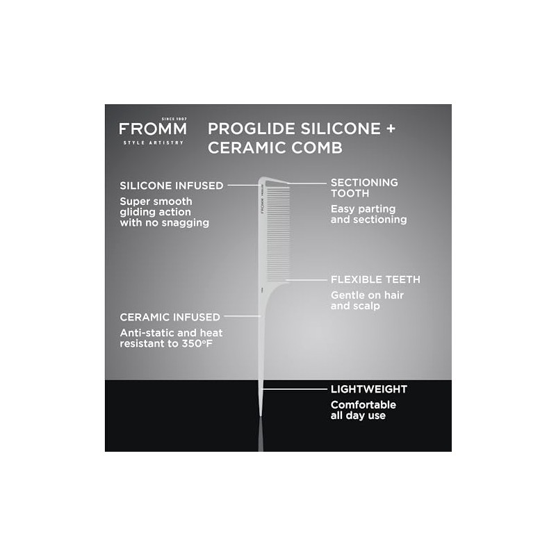 Fromm F3024 ProGlide 9.25" Rat Tail Comb