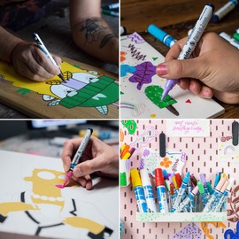 Schneider 120253 Paint-It Acrylstifte (mit 4 mm Rundspitze, hochdeckende Acrylfarben für Holz, Leinwand, Stein uvm.) 5er Pack, gold