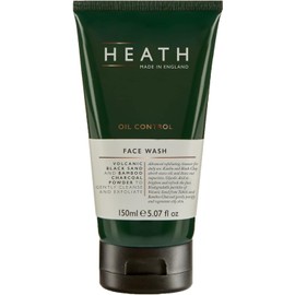 Heath Oil Control Face Wash for Men - Advanced Exfoliating Cleanser for Daily Use - Volcanic Black Sand and Bamboo Charcoal Powder - Made in England - 150 ml