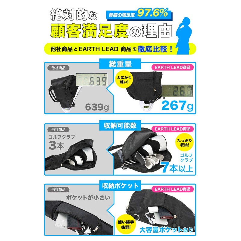 Earth Lead Gold Club Case, Storage For A Maximum Of