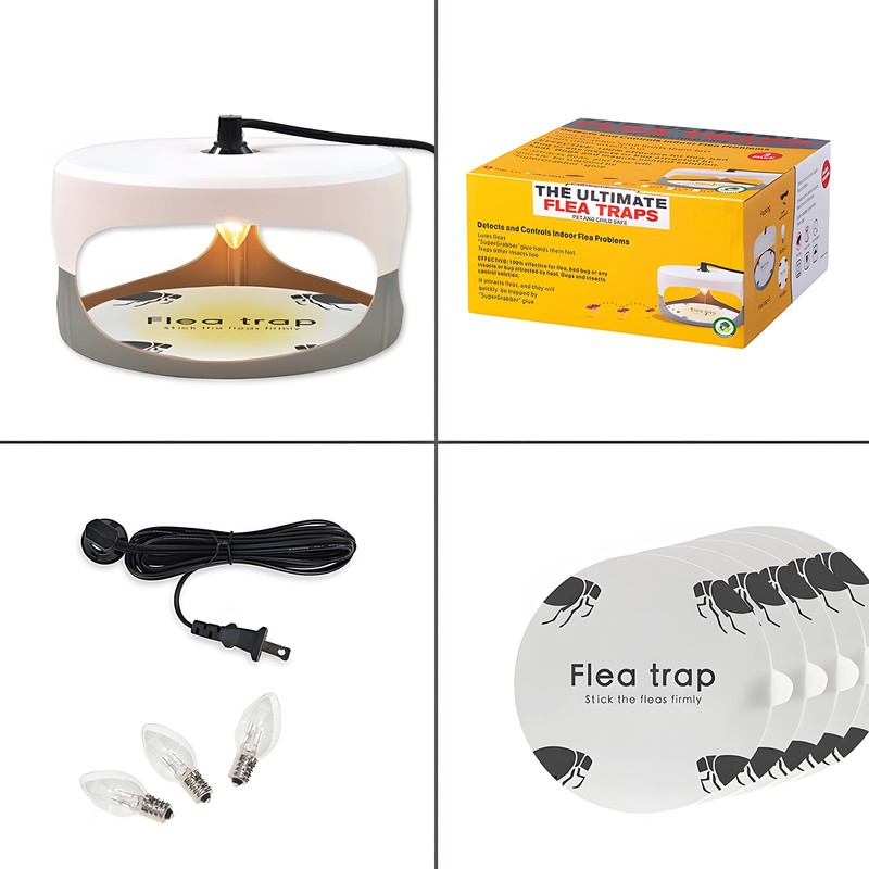 2-Piece Electric Flea Trap Set: Indoor Pest Control with 4