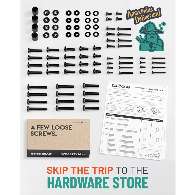 ECHOGEAR Universal TV Mount Hardware Pack - Replacement Hardware Mounting