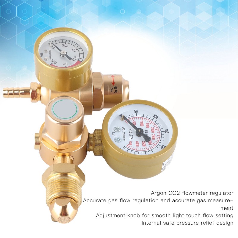 Gas Welding Regulator Argon CO2 Gauge TIG MIG Flowmeter 4500psi