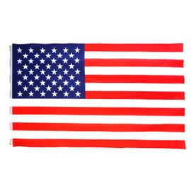 INQUARK 90 cm x 150 cm Polyester Flag with Brass Eyelets Sports Fan Item Flag Football World Cup European Championship Handball Game Decorative Interior Garden Balcony (L-US, 90 cm x 150 cm with