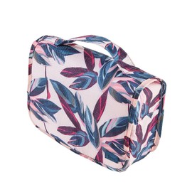 Periea 'Amelia' Travel Wash Bag, Travel Hanging Toiletry, Wash Bag, Bathroom Gym Toiletries for Men, Makeup Cosmetic Organiser for Women - Peach Leaves