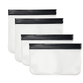 Set of 4 Toiletry Bags, Aeroplane Bags, Toiletry Bag, Transparent, for Cosmetics, Cosmetic Bag, Travel Bag for Liquids in Suitcase, White