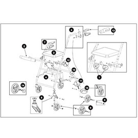 #3 - Seat for ProBasics 8" Alum HD Rollator Model RLAB8