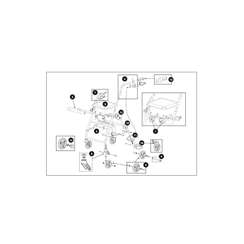 #3 - Seat for ProBasics 8" Alum HD Rollator Model