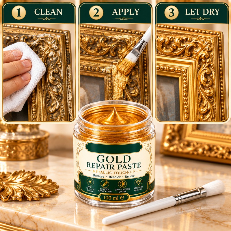 Gold Repair Paste for Decorative Surface Touch-Ups – Rich Metallic