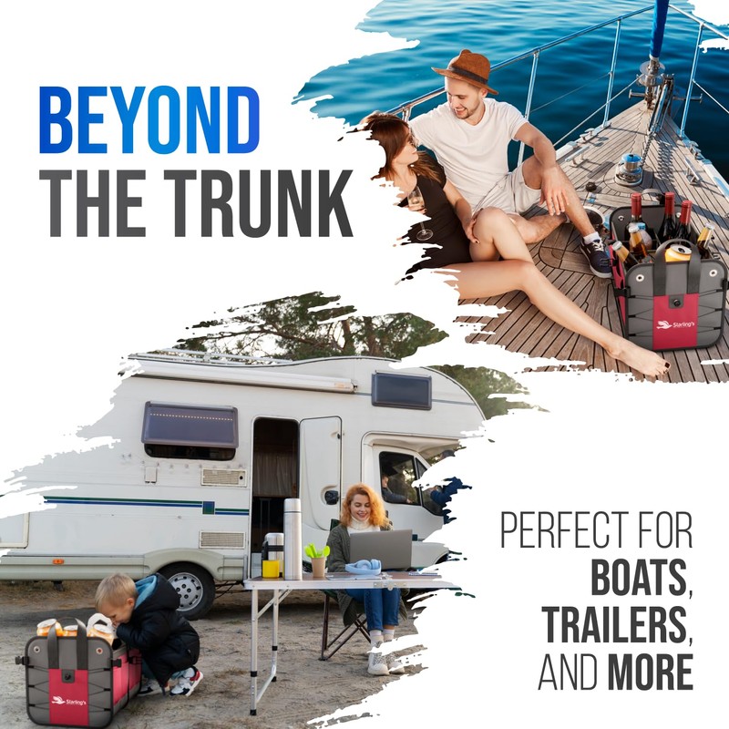 Car Trunk Organizer – Large Collapsible Storage Box with Adjustable