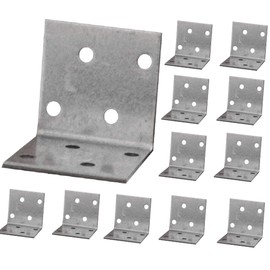12x Corner Braces Brackets Plates, Heavy Duty Wooden Angle, Metal Steel Sheet Galvanised 1.57"x1.57"x1.57" (40 x 40 x 40mm)