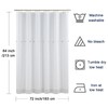 BESTRIPES Extra Long Fabric Shower Curtain, Solid White Tassel Cloth