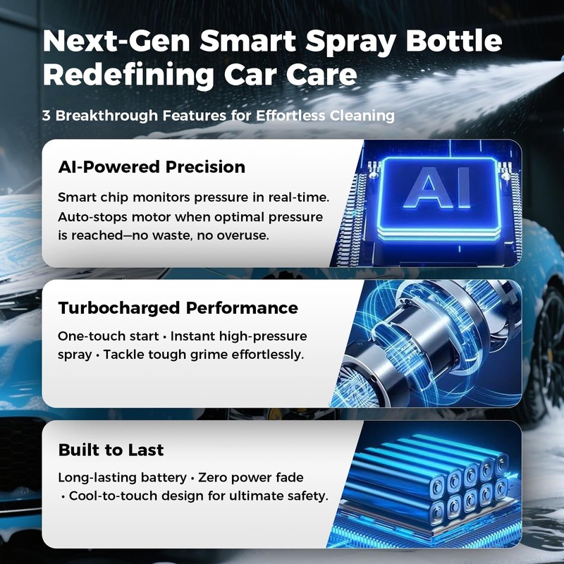 Electric Foam Sprayer,2L Portable Rechargeable Cordless Pressurized Spray Foam Cannon,