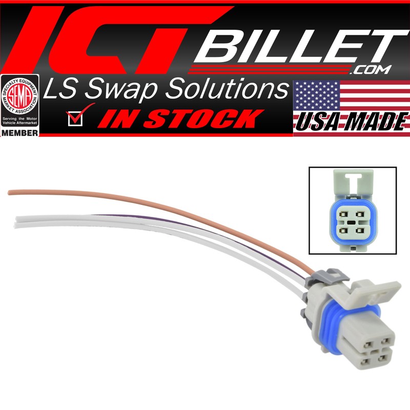 ICT Billet GM LS O2 Sensor de oxígeno cuadrado hembra