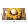 Sunflower with Wood Placemats Set of 4 Foldable Placemats Washable