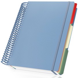 Yarotm Squared Notebook A4 - Spiral Notebook 23.5x 29.8cm - 90GSM Graph Paper A4 Notepad Wirebound - 120 Sheets Squared Paper Notebook A4 - Soft Spiral Travel Journal Diary, Blue Grey