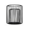 Cage Candleholder Set Matte Black Metal Cylinder Modern Simple Bird