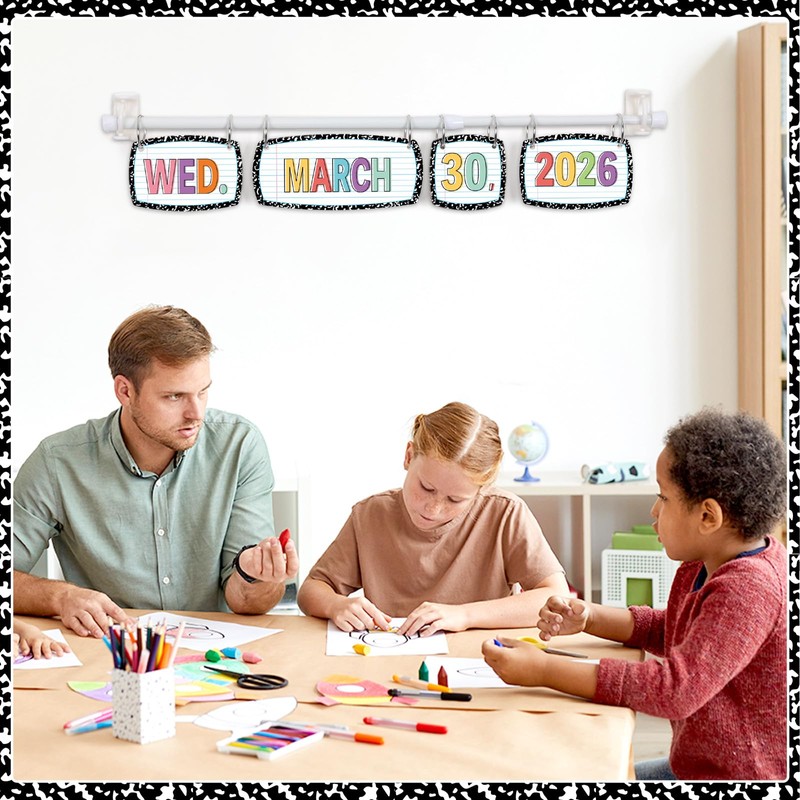 Flip Calendar Bulletin Board Set 59 Date Cards Composition Classroom