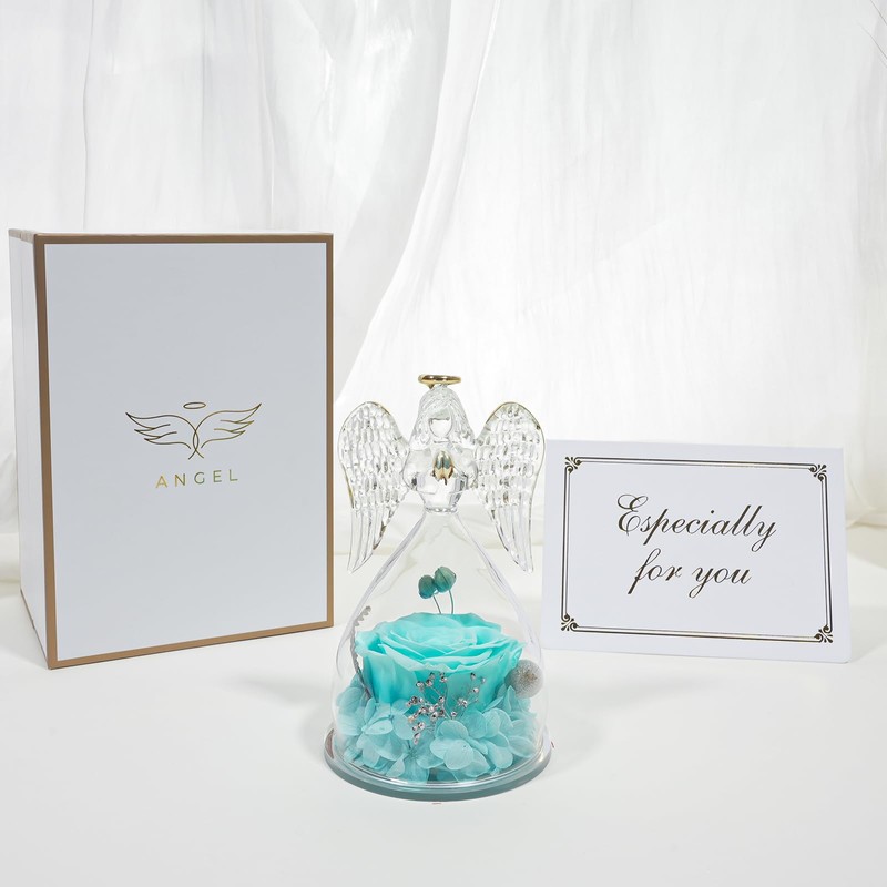 Yamonic Eternal Rose Angel Figure Gifts for Women, Eternal Rose