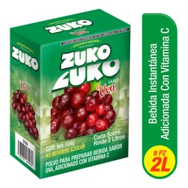 Zuko Uva Bebida En Polvo 8 Sobres/13g, Rinde 2l C/u