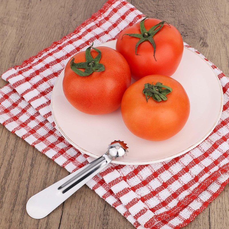 4pcs Tomato Corer Tool, Stainless Steel Tomato Strawberry Stem Remover