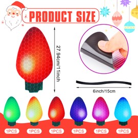 Outus Christmas Car Magnets Lights Reflective Christmas Car Decorations Exterior Magnetic Bulb Lights Magnets Christmas Car Home Garage Door Decorations or Any Metal Surface(11 x 5.84 Inch,16 Pcs)