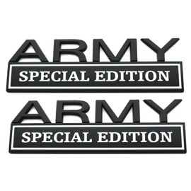 2pack Big Army Special Edition Emblems, Army Car Emblem 3D Badge Decal Car Truck Replacement Compatible with Universal Vehicle, Truck, SUV, Army Decal Sticker Strong Adhesive 7 inch Long (White)