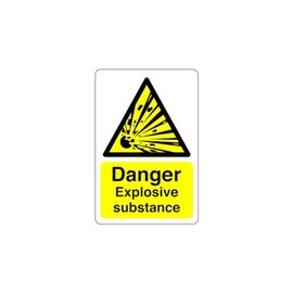 Safety First Display LTD Danger explosive substance sign - 3mm Aluminum Dibond for indoor/outdoor usage (200mm x 150mm) 5m Viewing Distance.