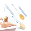 TheSiliconValley 2-in-1 Telescopic Long Handle Shower Brush Back Exfoliating Scrubber