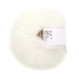 Liukouu Angora Wool Yarn, Soft Anti-pilling Mohair Mohair Yarn Anti-shrinkage Washable Mohair Knitting with a Crochet for Weave Scarves, Shawls, Sweaters(white)