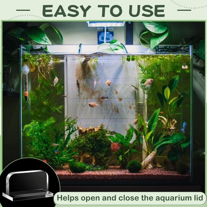 Fowecry 6 Piece Aquarium Lid Handles Transparent Acrylic for Aquarium