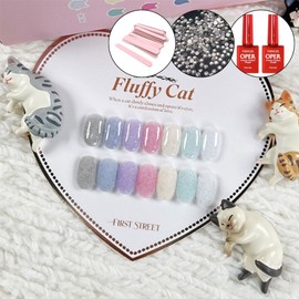 classic nail First Street Fluffy Cat Glitter Gel 7-piece set + 2 top gels / 퍼스트스트릿 플러피캣 글리터젤 7종 세트+탑젤2개