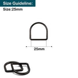 Trimming Shop Heavy-Duty Welded Metal D Ring Fasteners, Durable Buckles for Hand Bag, Webbing Strap, Purse, Dog Collars, Belts, DIY Projects, 25mm, Black, 10pcs