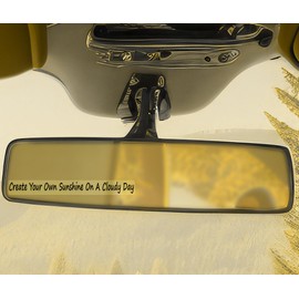 Create Your Own Sunshine On A Cloudy Day Inspirational Quote Accessory Decal Rear View Mirror Cute Premium Vinyl Sticker 1.8 inch (Black)