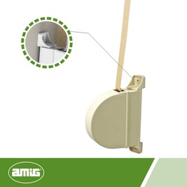 Amig - Surface-Mounted Belt Winder for Roller Shutters | Plastic Rewinder | With 20 mm Wide Black and White Mottled Webbing | White Housing | Dimensions: 3.5 x 17.4 x 12.5 cm