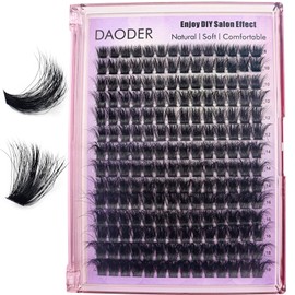 DAODER Mega Volume Fluffy Cluster Eyelash Extensions 120D Thick Lash Clusters 8-18MM Long Wispy Eyelash Clusters D Curl DIY Lash Extension Soft Lightweight (120D Eyelash Only 8-18MM)