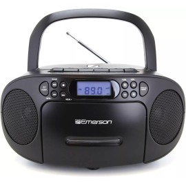 Emerson EPB-3003 Portable CD/Cassette Boombox with AM/FM Radio, Black