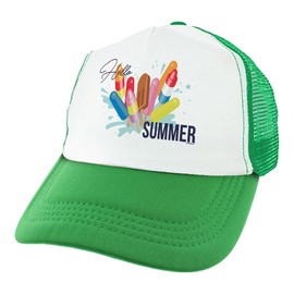 Summer Decorations for Home Hello Summer Ice Cream Popsicles Trucker Hat Green