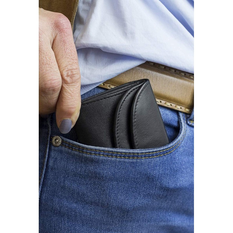 LEAS Minibörse RFID- Schutz in Echt-Leder, schwarz Mini-Edition