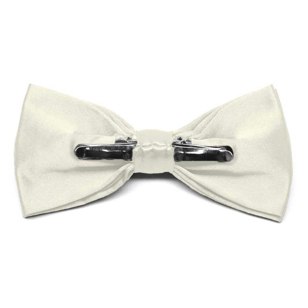 tiemart Men's Pre-Tied Clip-On Bow Tie (Pearl)