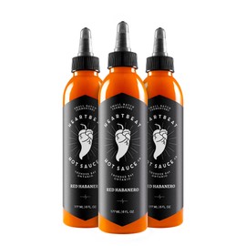 Heartbeat Hot Sauce Co. - Red Habanero, 6 oz. - Small Batch & Handmade, Vegan, Gluten Free, Preservative Free, Featured on Hot Ones, 3 Pack