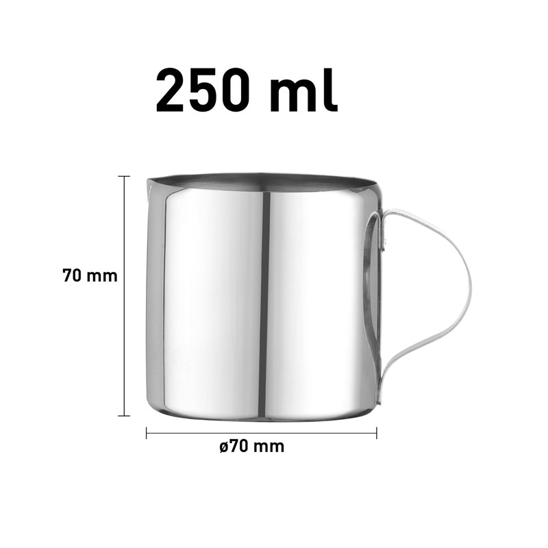 HENDI Milk Jug, Straight Design, with Solid Handle, Cream Jug,