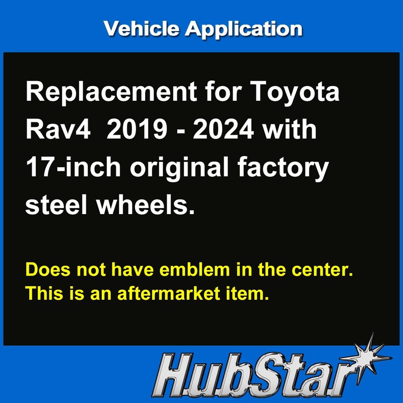 HubStar Hubcap Replacement for Toyota Rav4 2019-2024, 17-inch Wheel Cover,