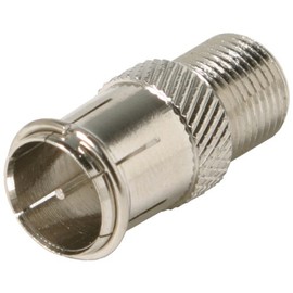 Steren F-Jack to F-Quick Plug Adapter Home Audio Crossover, Silver (200-103)
